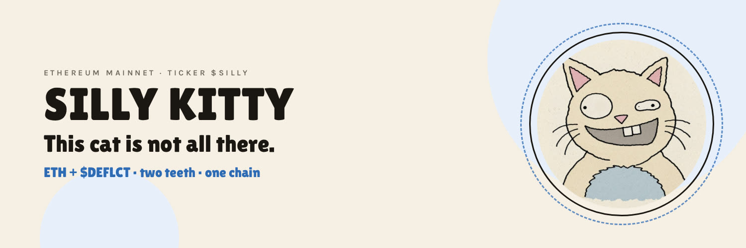 SILLY KITTY X banner — this cat is not all there